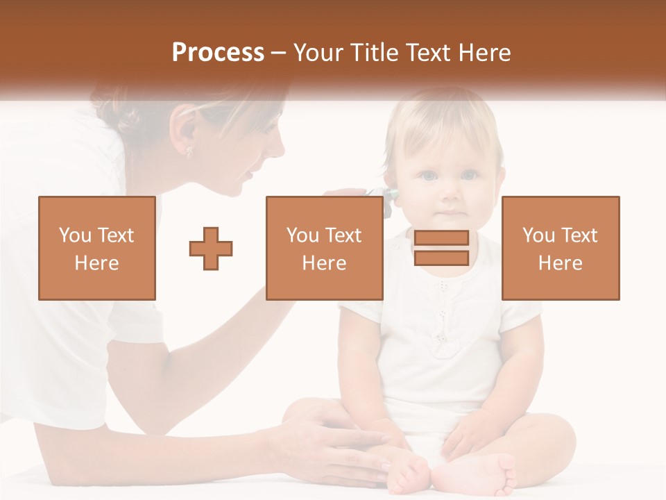 A Woman Combing A Small Child's Hair With An Electric Toothbrush PowerPoint Template