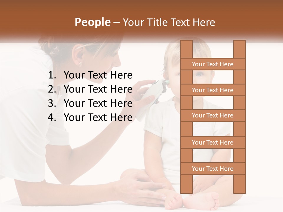 A Woman Combing A Small Child's Hair With An Electric Toothbrush PowerPoint Template