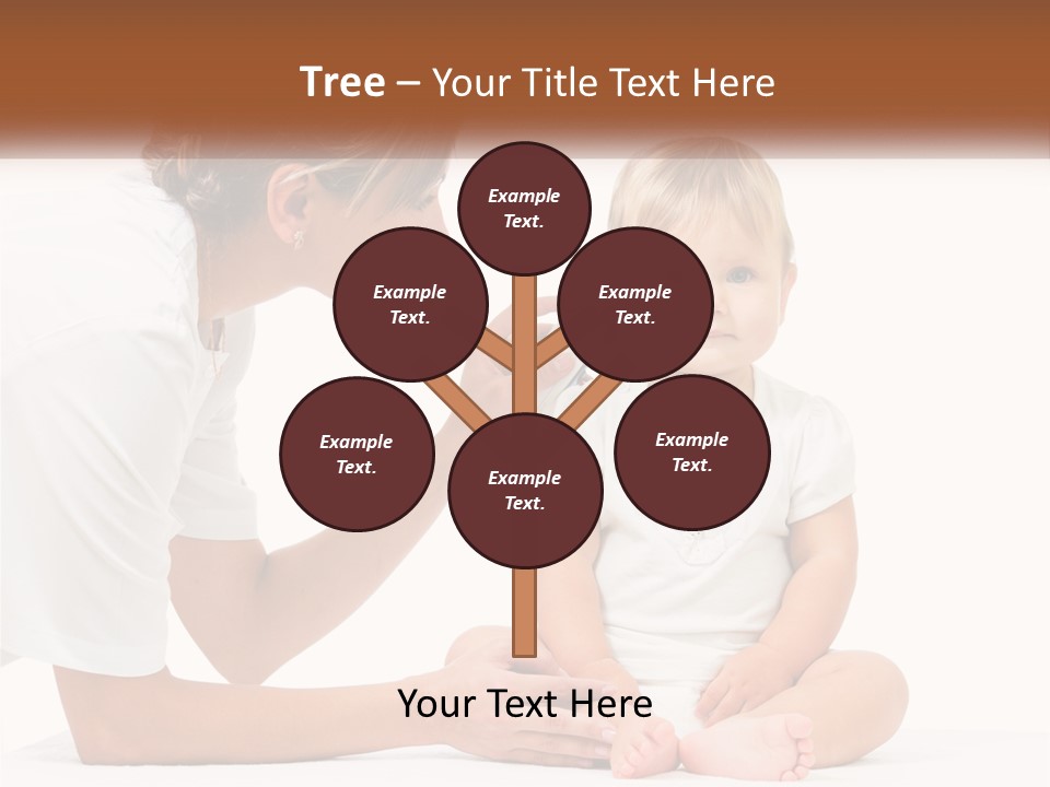 A Woman Combing A Small Child's Hair With An Electric Toothbrush PowerPoint Template