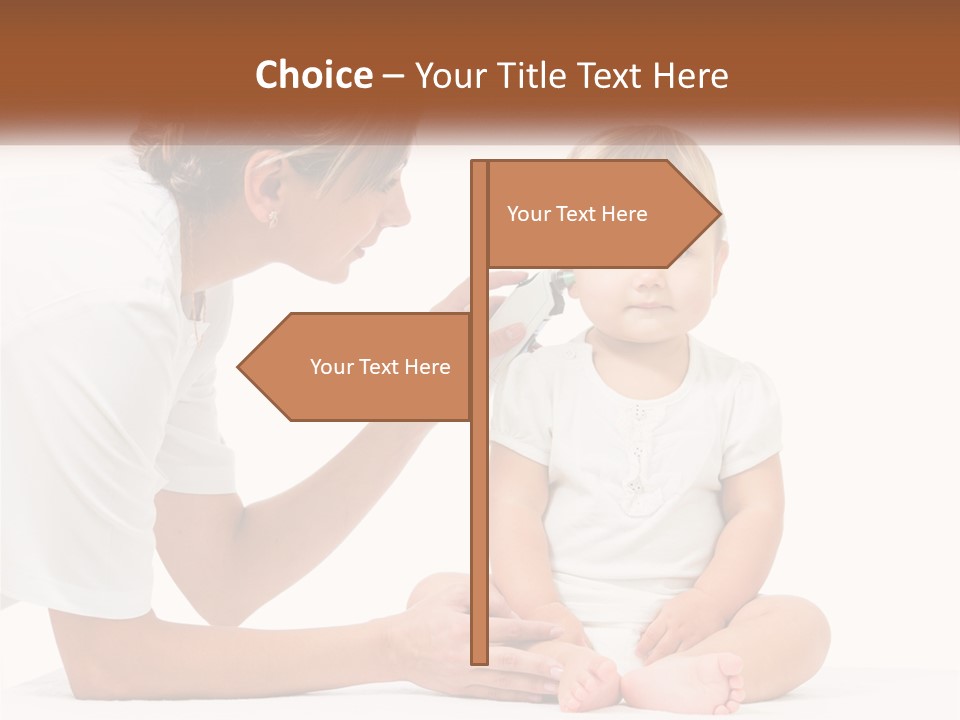 A Woman Combing A Small Child's Hair With An Electric Toothbrush PowerPoint Template