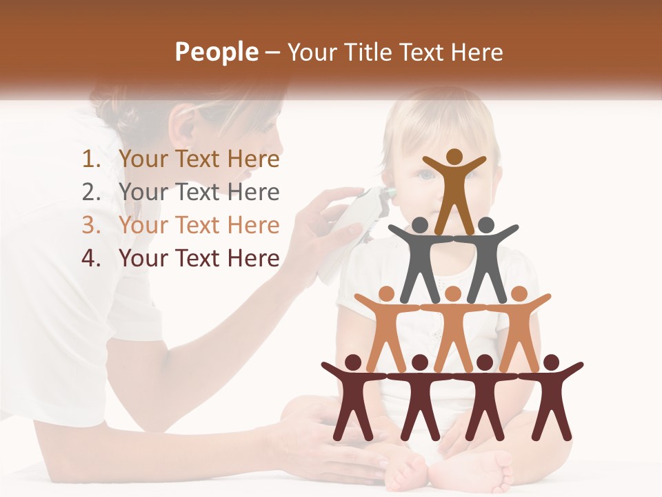 A Woman Combing A Small Child's Hair With An Electric Toothbrush PowerPoint Template