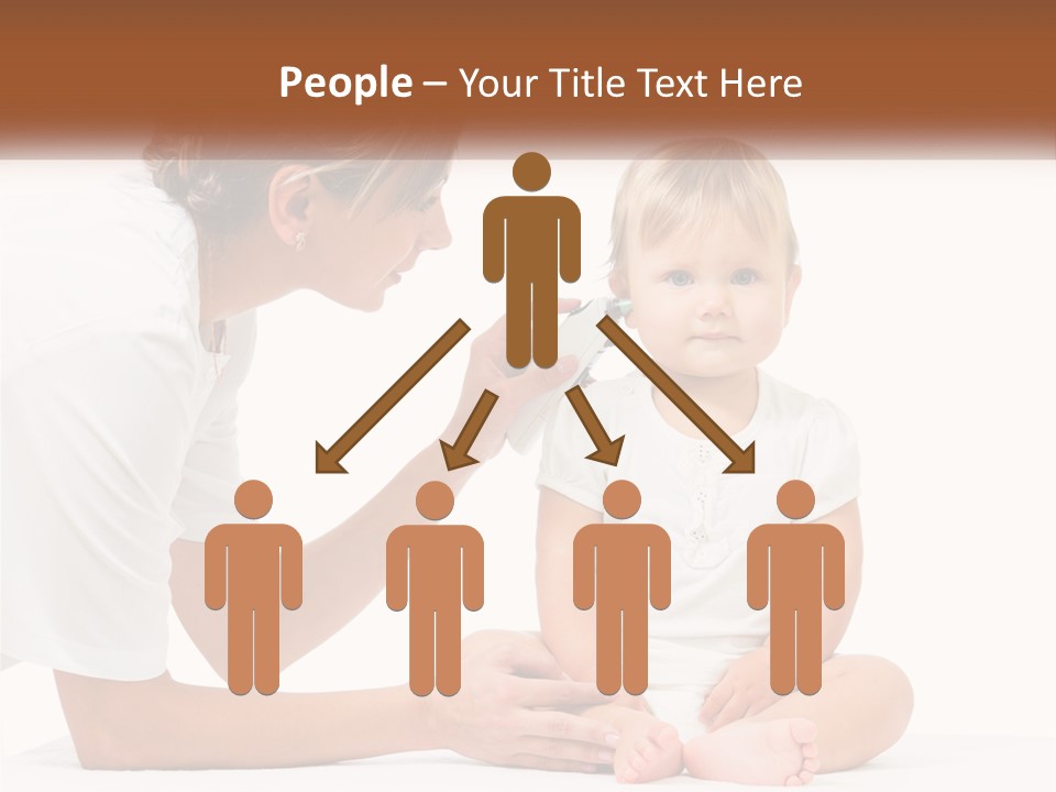 A Woman Combing A Small Child's Hair With An Electric Toothbrush PowerPoint Template