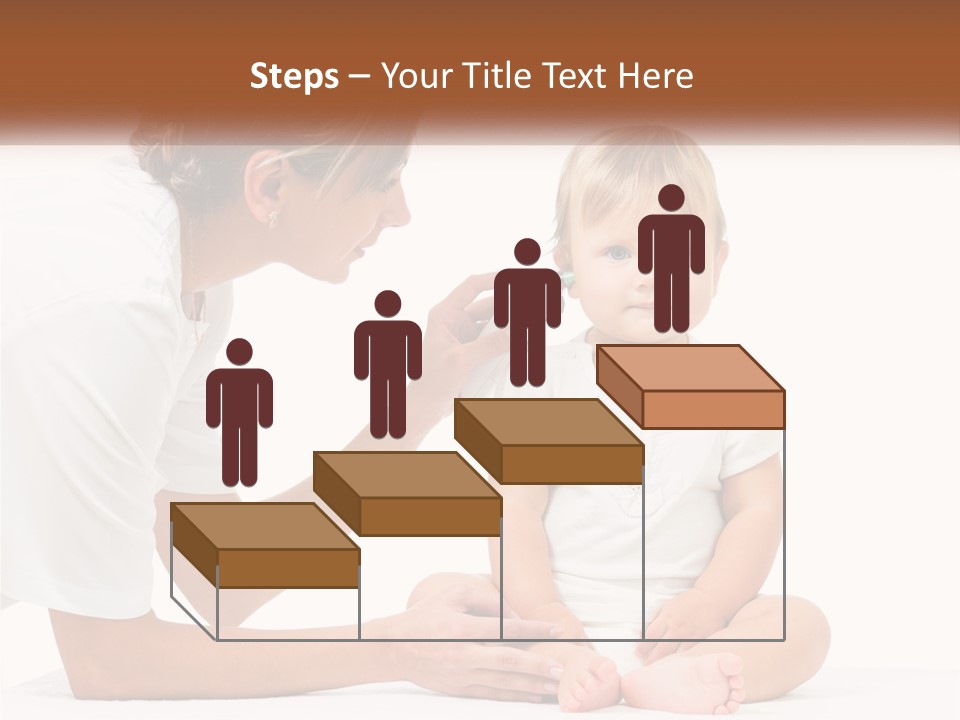 A Woman Combing A Small Child's Hair With An Electric Toothbrush PowerPoint Template