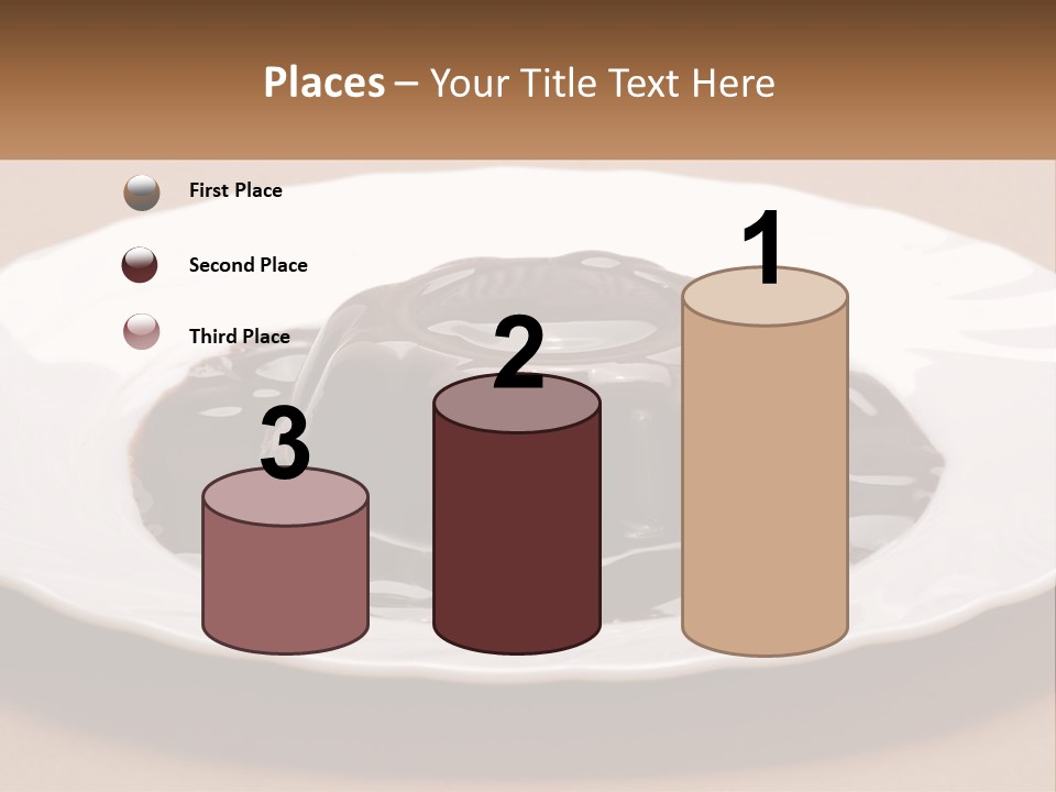 A White Plate Topped With A Chocolate Pudding PowerPoint Template