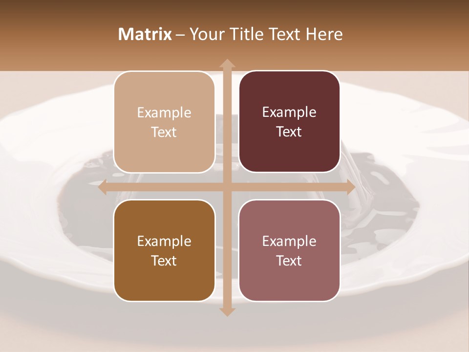 A White Plate Topped With A Chocolate Pudding PowerPoint Template