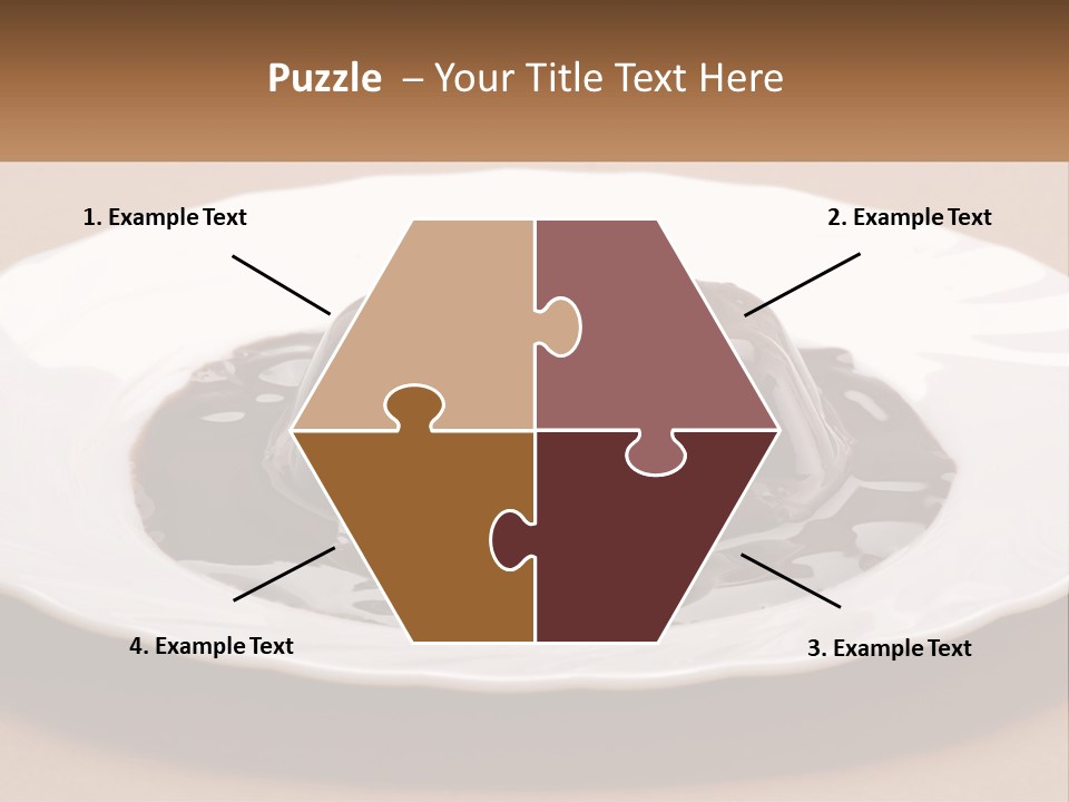 A White Plate Topped With A Chocolate Pudding PowerPoint Template