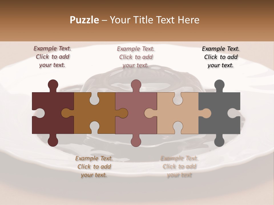 A White Plate Topped With A Chocolate Pudding PowerPoint Template