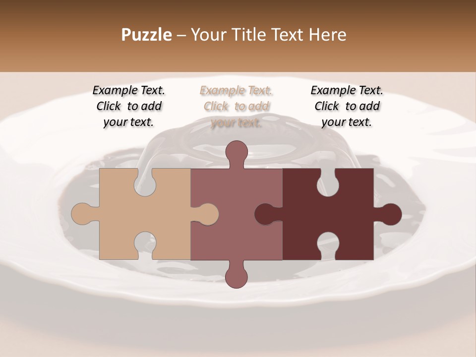 A White Plate Topped With A Chocolate Pudding PowerPoint Template