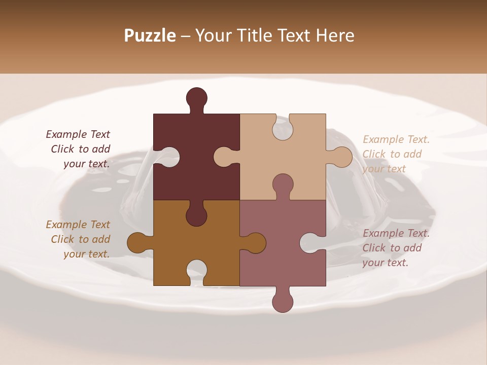 A White Plate Topped With A Chocolate Pudding PowerPoint Template