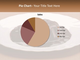 A White Plate Topped With A Chocolate Pudding PowerPoint Template
