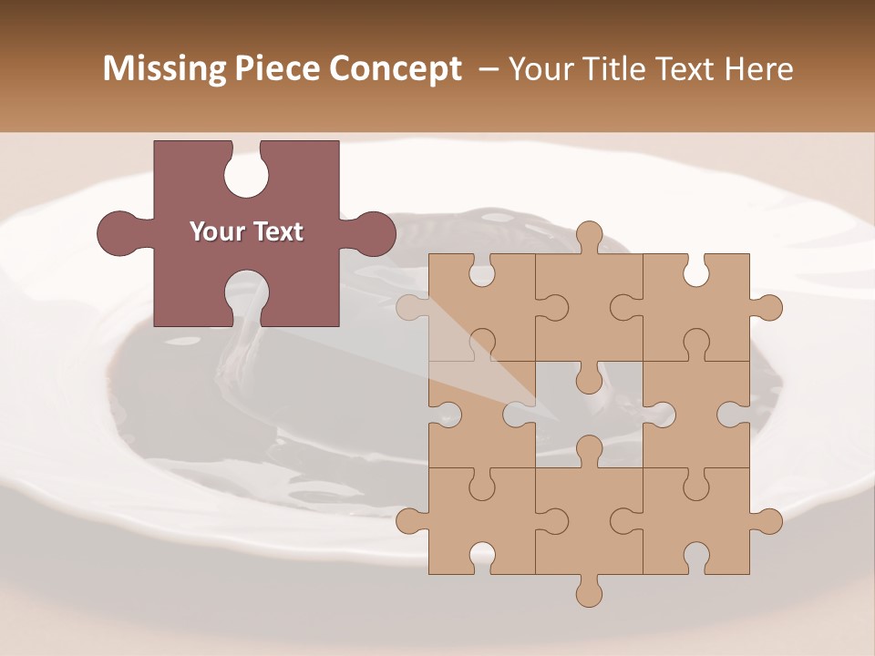 A White Plate Topped With A Chocolate Pudding PowerPoint Template