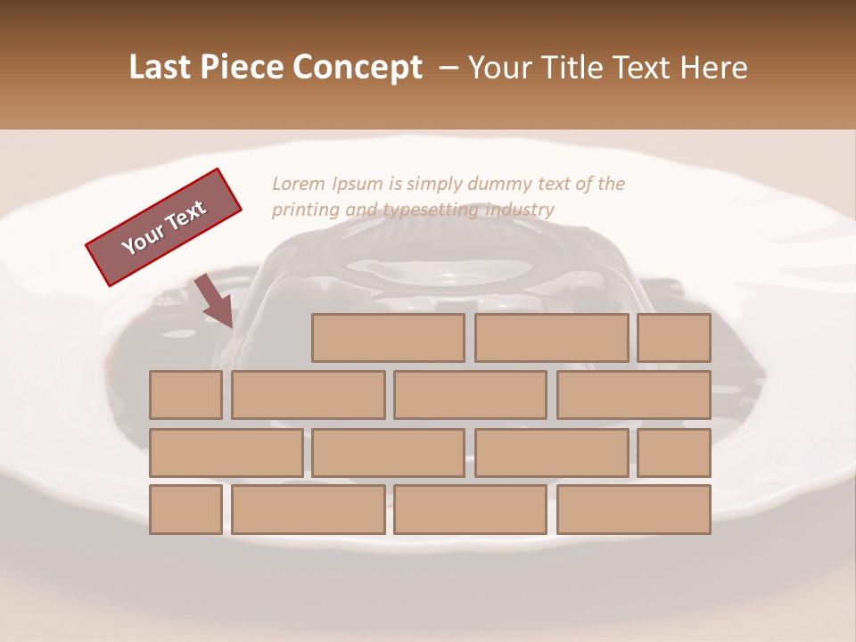A White Plate Topped With A Chocolate Pudding PowerPoint Template