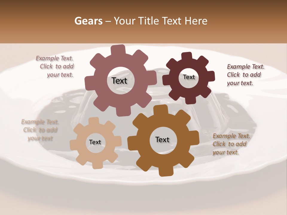 A White Plate Topped With A Chocolate Pudding PowerPoint Template