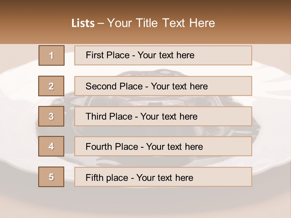 A White Plate Topped With A Chocolate Pudding PowerPoint Template