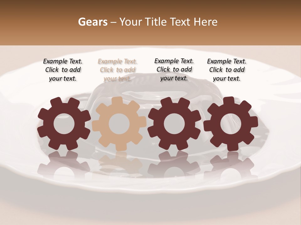 A White Plate Topped With A Chocolate Pudding PowerPoint Template