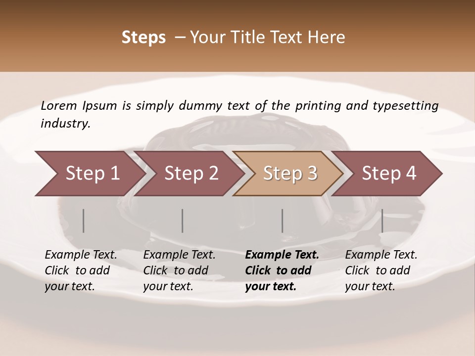 A White Plate Topped With A Chocolate Pudding PowerPoint Template