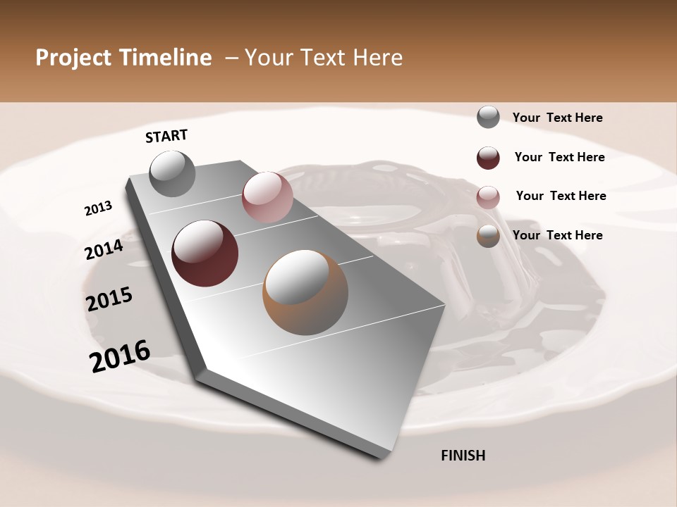 A White Plate Topped With A Chocolate Pudding PowerPoint Template