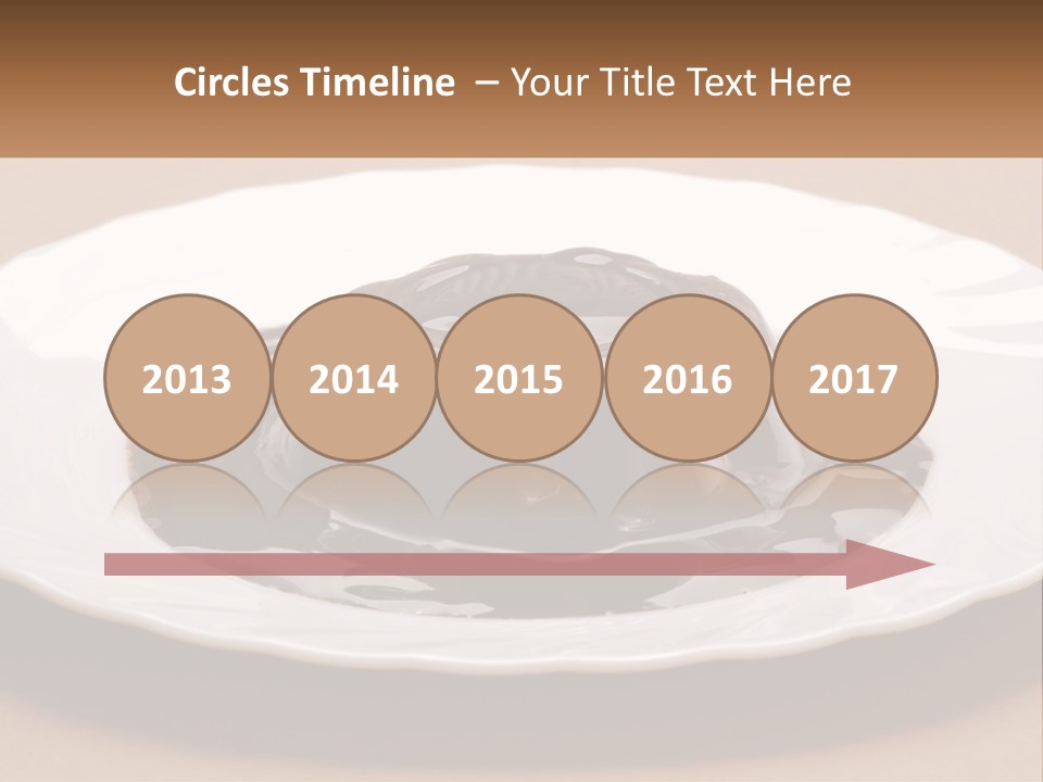 A White Plate Topped With A Chocolate Pudding PowerPoint Template