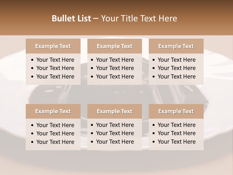 A White Plate Topped With A Chocolate Pudding PowerPoint Template