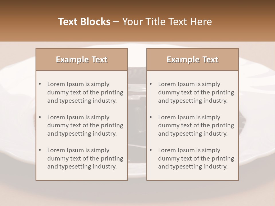 A White Plate Topped With A Chocolate Pudding PowerPoint Template