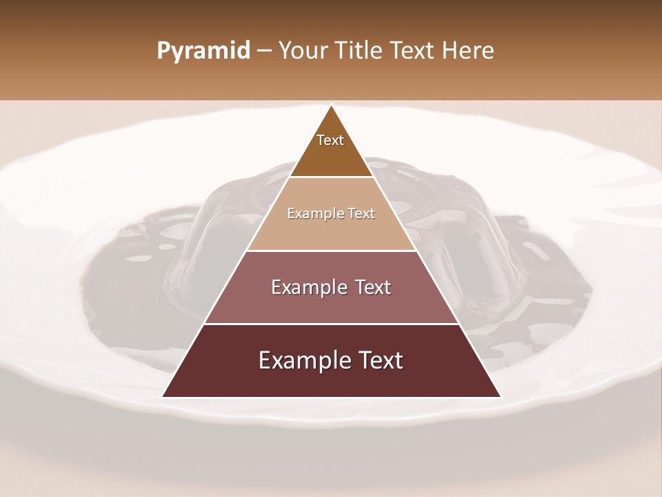 A White Plate Topped With A Chocolate Pudding PowerPoint Template