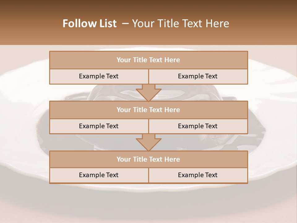 A White Plate Topped With A Chocolate Pudding PowerPoint Template