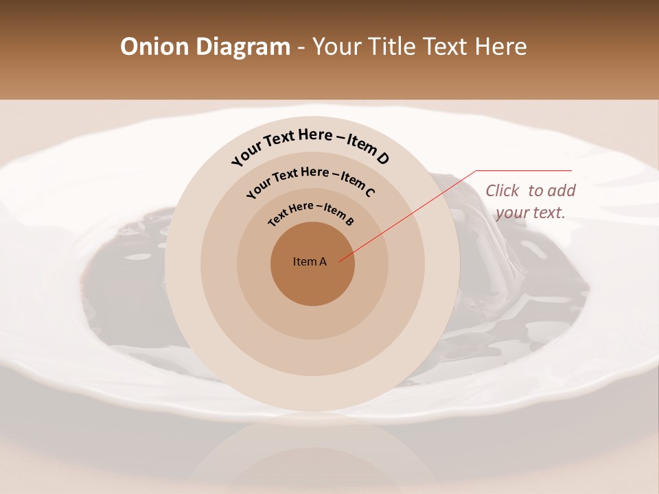 A White Plate Topped With A Chocolate Pudding PowerPoint Template