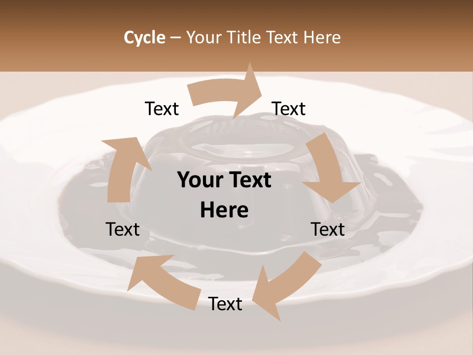 A White Plate Topped With A Chocolate Pudding PowerPoint Template