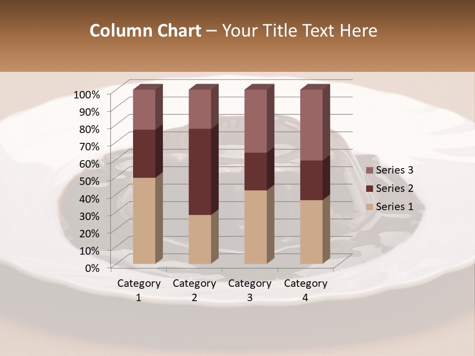 A White Plate Topped With A Chocolate Pudding PowerPoint Template