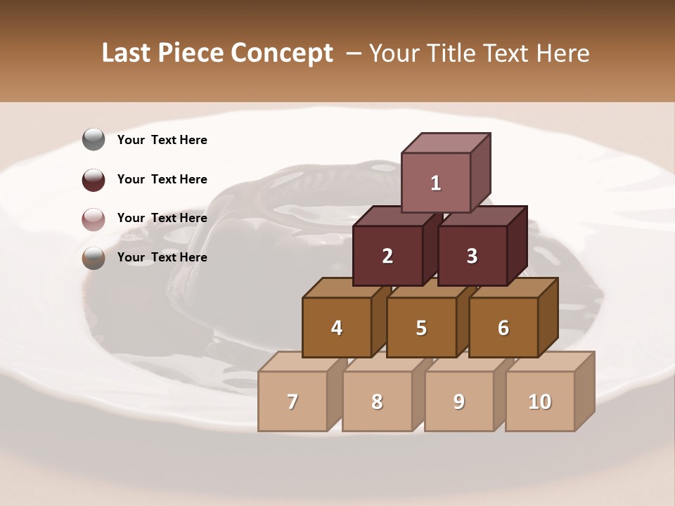 A White Plate Topped With A Chocolate Pudding PowerPoint Template