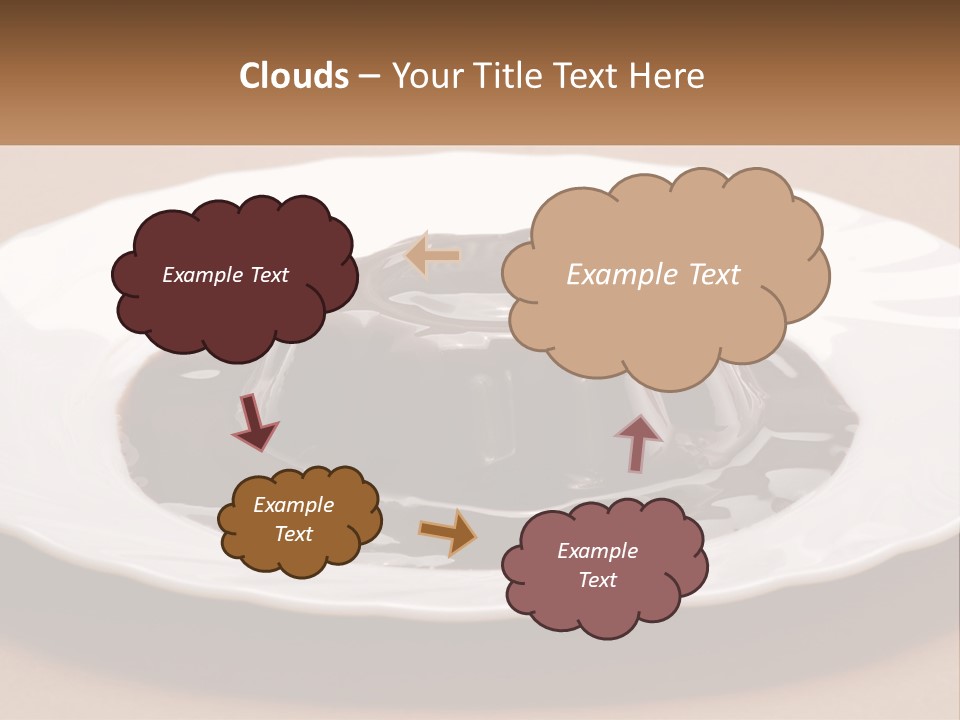 A White Plate Topped With A Chocolate Pudding PowerPoint Template