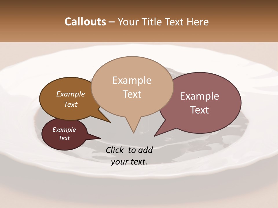 A White Plate Topped With A Chocolate Pudding PowerPoint Template