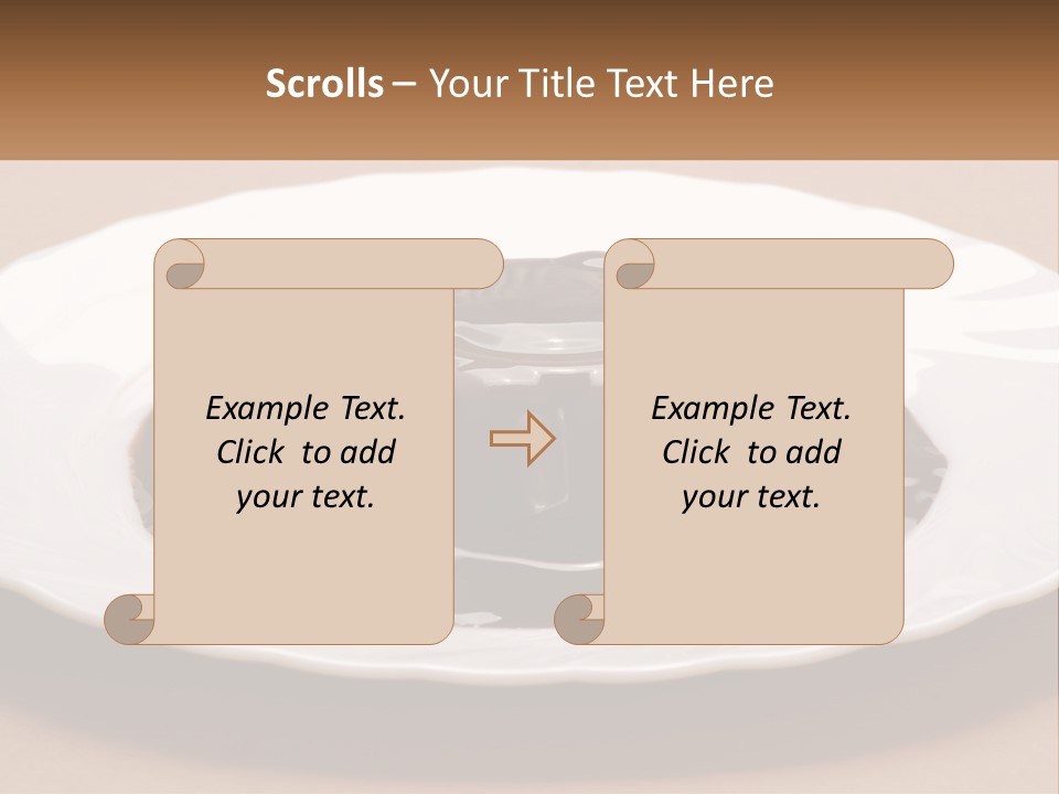A White Plate Topped With A Chocolate Pudding PowerPoint Template
