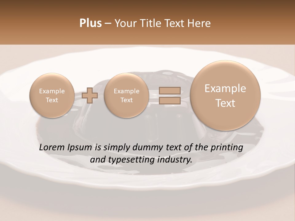 A White Plate Topped With A Chocolate Pudding PowerPoint Template