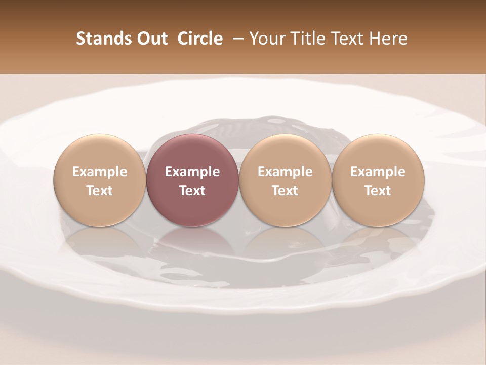 A White Plate Topped With A Chocolate Pudding PowerPoint Template