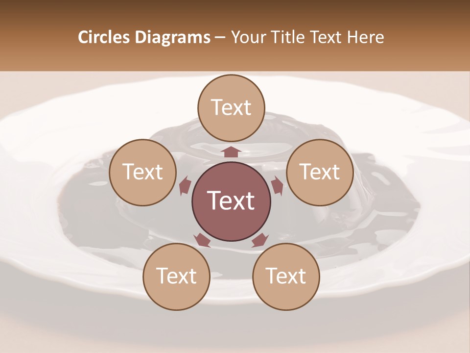 A White Plate Topped With A Chocolate Pudding PowerPoint Template