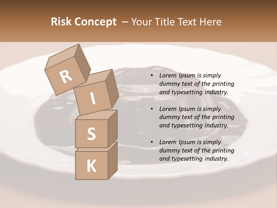 A White Plate Topped With A Chocolate Pudding PowerPoint Template