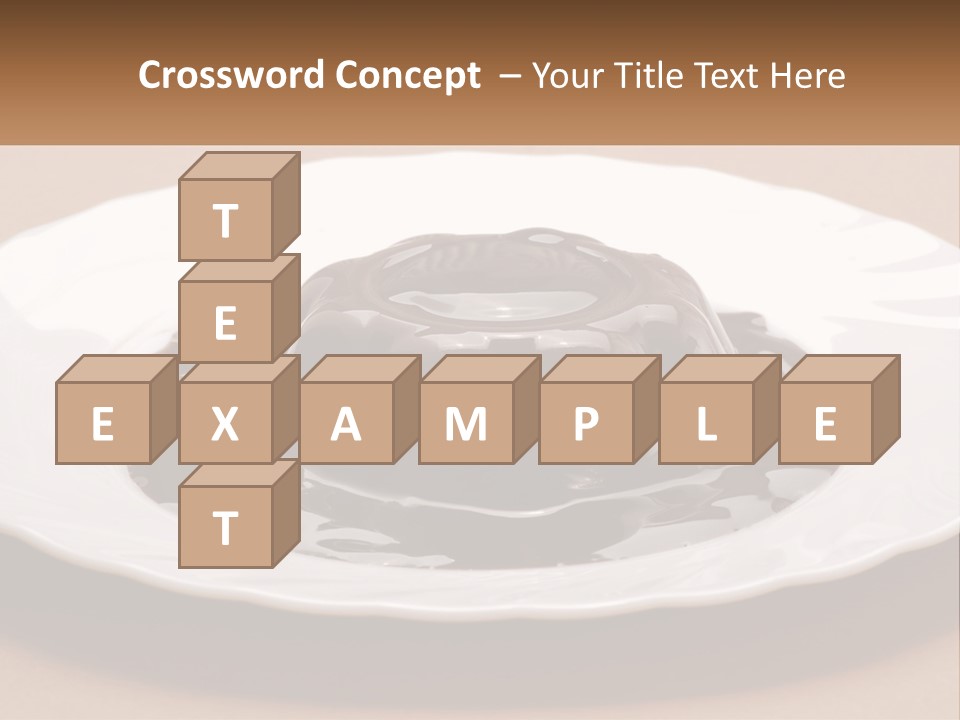 A White Plate Topped With A Chocolate Pudding PowerPoint Template