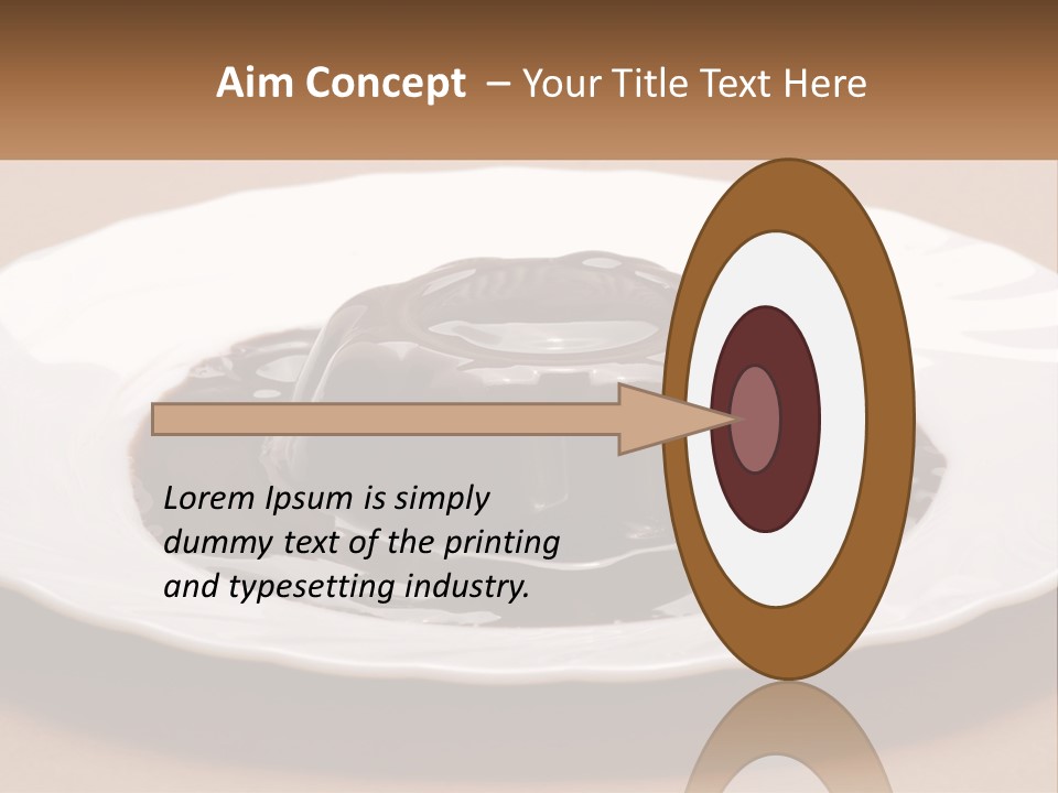 A White Plate Topped With A Chocolate Pudding PowerPoint Template