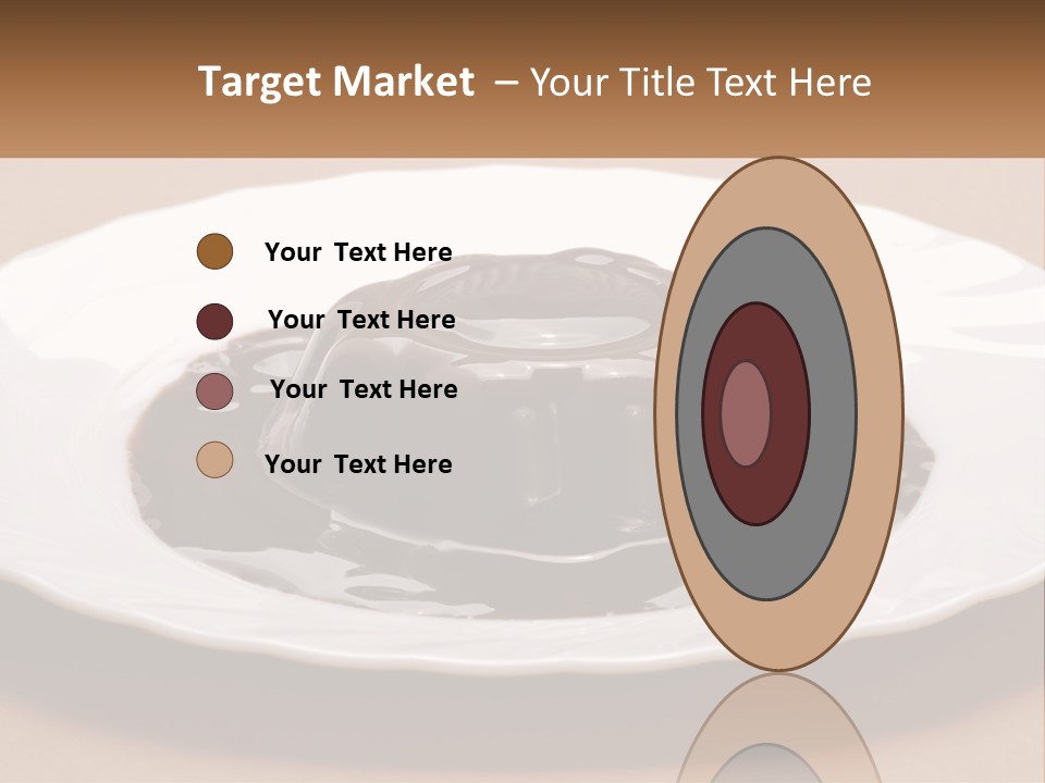 A White Plate Topped With A Chocolate Pudding PowerPoint Template