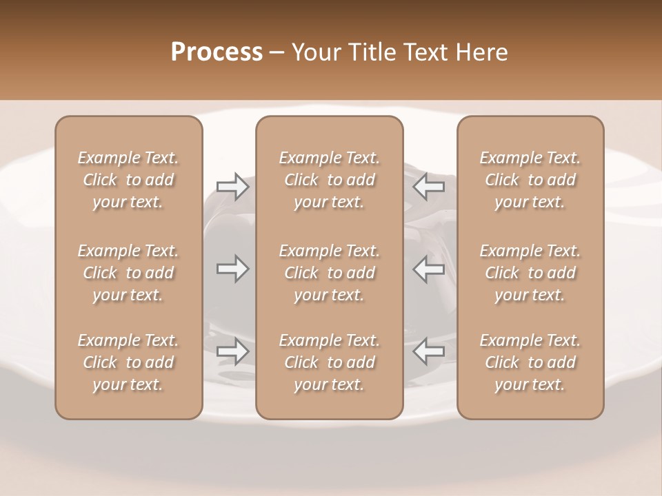 A White Plate Topped With A Chocolate Pudding PowerPoint Template