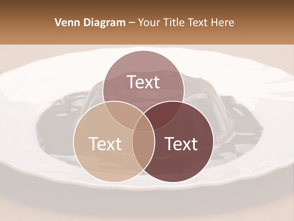 A White Plate Topped With A Chocolate Pudding PowerPoint Template