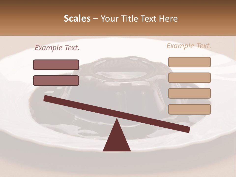 A White Plate Topped With A Chocolate Pudding PowerPoint Template