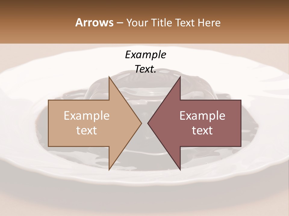 A White Plate Topped With A Chocolate Pudding PowerPoint Template