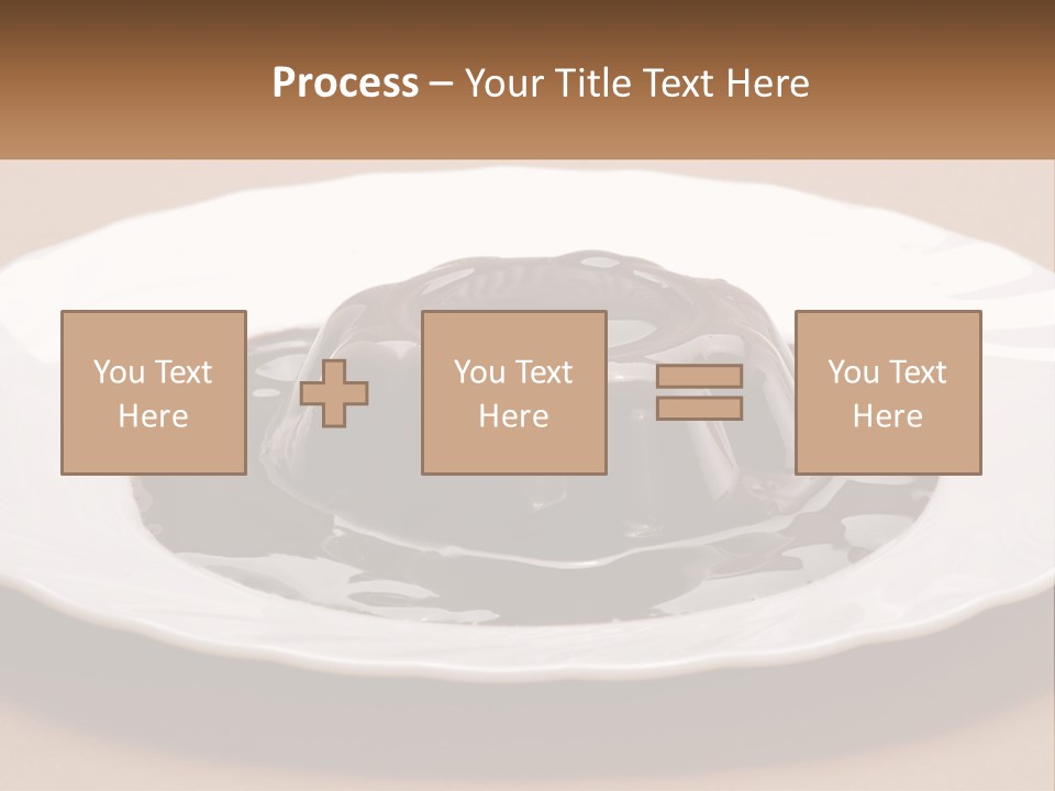 A White Plate Topped With A Chocolate Pudding PowerPoint Template