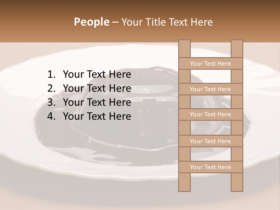 A White Plate Topped With A Chocolate Pudding PowerPoint Template