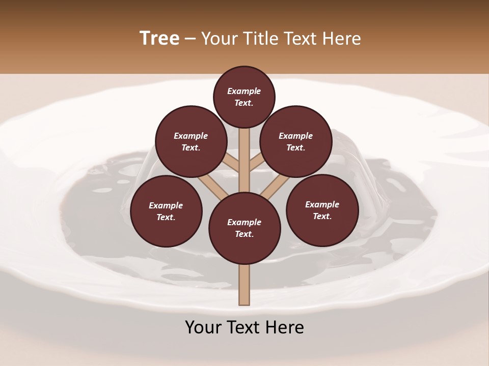 A White Plate Topped With A Chocolate Pudding PowerPoint Template