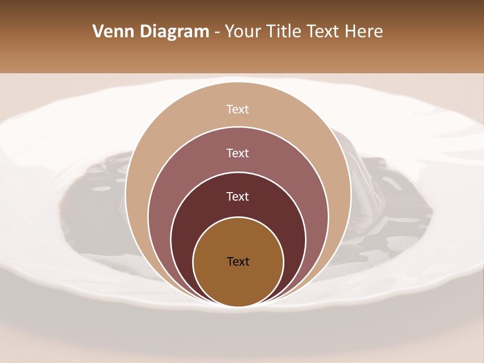 A White Plate Topped With A Chocolate Pudding PowerPoint Template