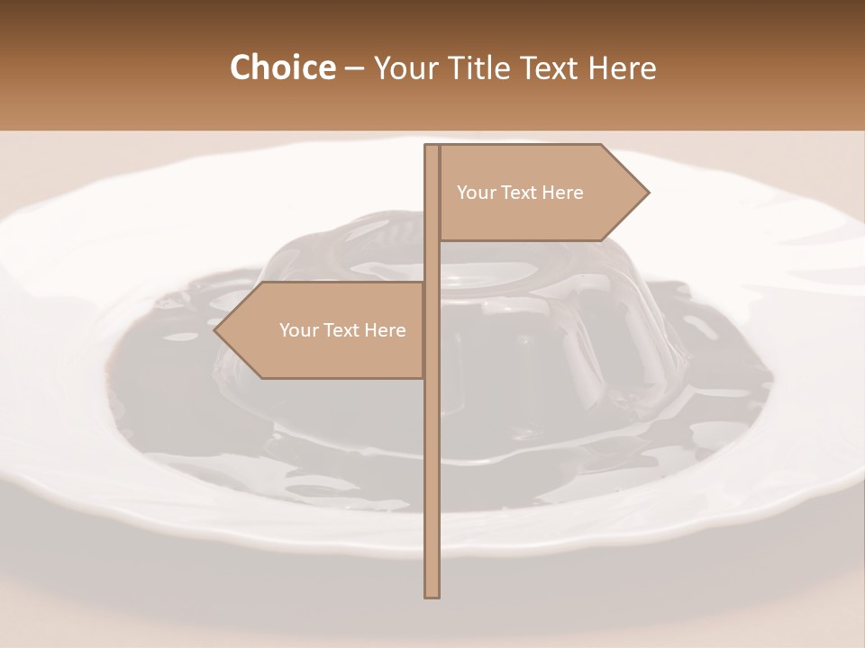 A White Plate Topped With A Chocolate Pudding PowerPoint Template