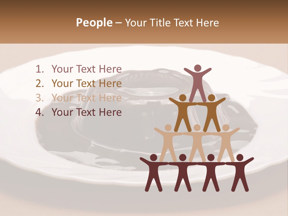 A White Plate Topped With A Chocolate Pudding PowerPoint Template